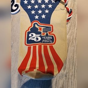 Tito's Craft Vodka Stars And Stripes Embroidered Canvas Drawstring Bottle Bag